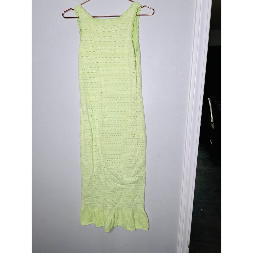 AMANDA UPRICHARD Green Cotton Crochet Beachy Lainey Midi Dress Size Medium - Picture 8 of 13